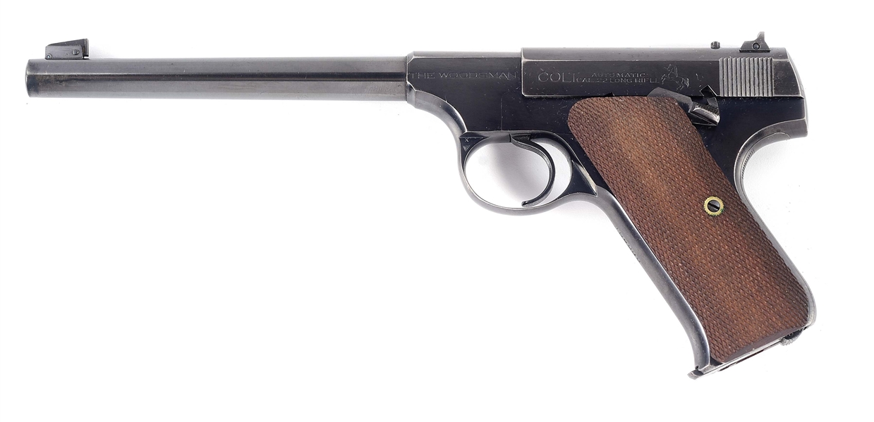 (C) PRE-WAR COLT WOODSMAN SEMI-AUTOMATIC PISTOL WITH ORIGINAL FACTORY BOX (1941).