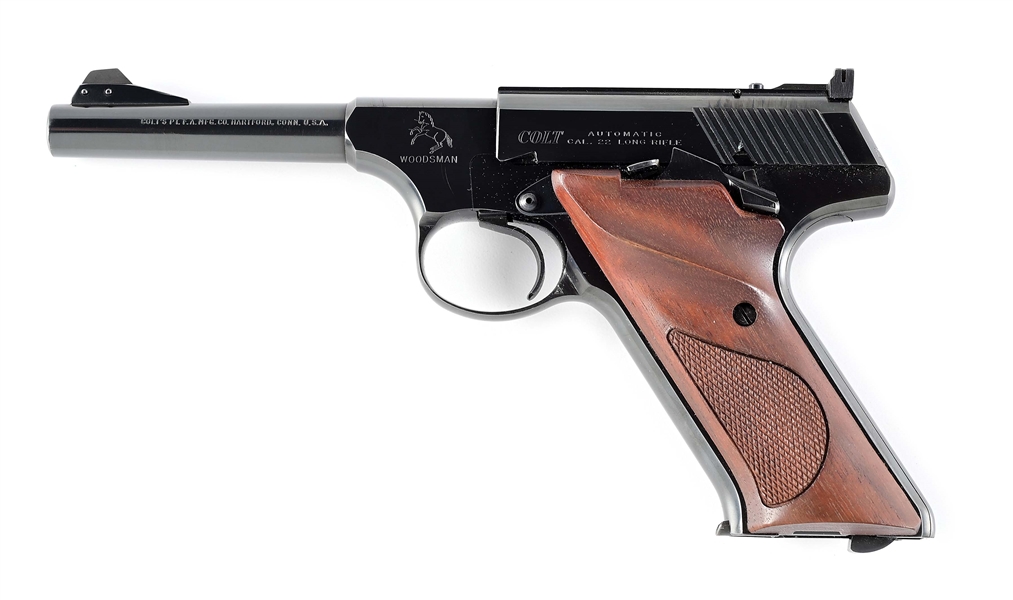 (C) THIRD SERIES COLT WOODSMAN SEMI-AUTOMATIC PISTOL WITH MAGAZINE (1961).