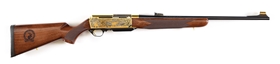 (M) 1 OF 300 GOLD PLATED AND ENGRAVED BROWNING ROCKY MOUNTAIN ELK FOUNDATION TRIBUTE BAR MARK II SEMI-AUTOMATIC RIFLE.