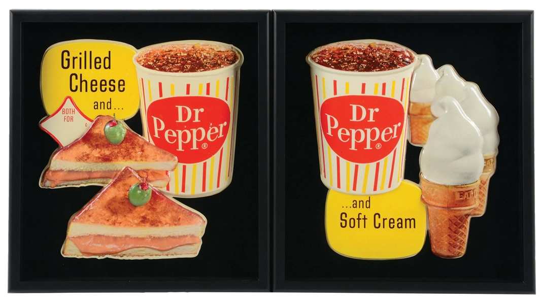 LOT OF 2: DR. PEPPER VACUUM FORMED 3 DIMENTIONAL DISPLAY PIECES..