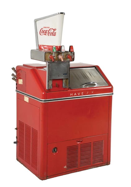 GALAXIE COCA-COLA FOUNTAIN SODA DISPENSER/ICE CHEST.