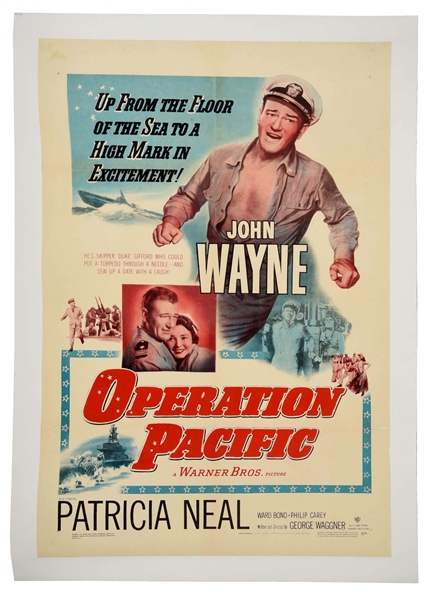 "OPERATION PACIFIC" LINEN-BACKED MOVIE POSTER.
