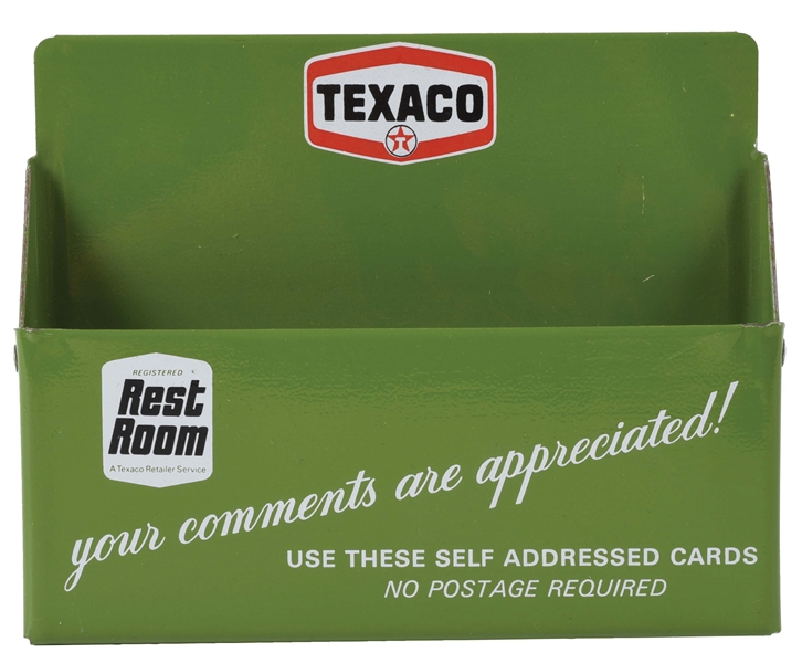 NEW OLD STOCK TEXACO REST ROOM POST CARD COMMENT DISPLAY BOX. 