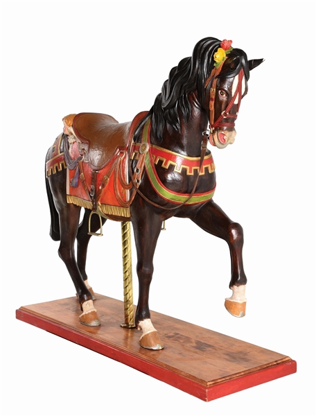 CARVED CAROUSEL WAR HORSE.