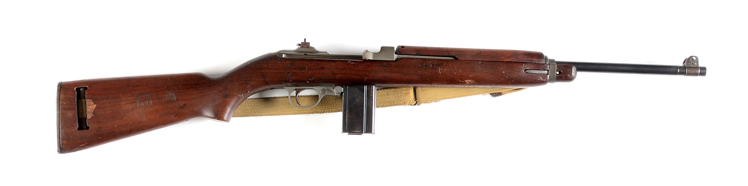 (C) U.S. WWII WINCHESTER M1 CARBINE SEMI-AUTOMATIC RIFLE.