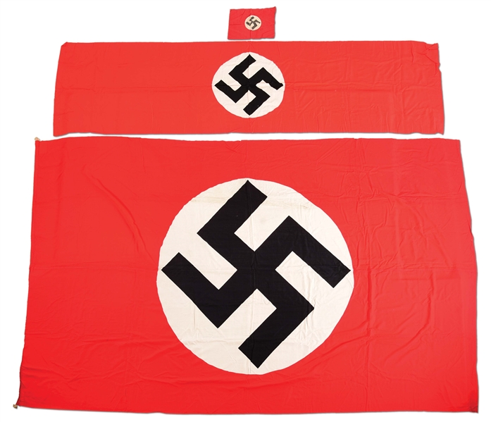 LOT OF 3: THIRD REICH FLAGS.