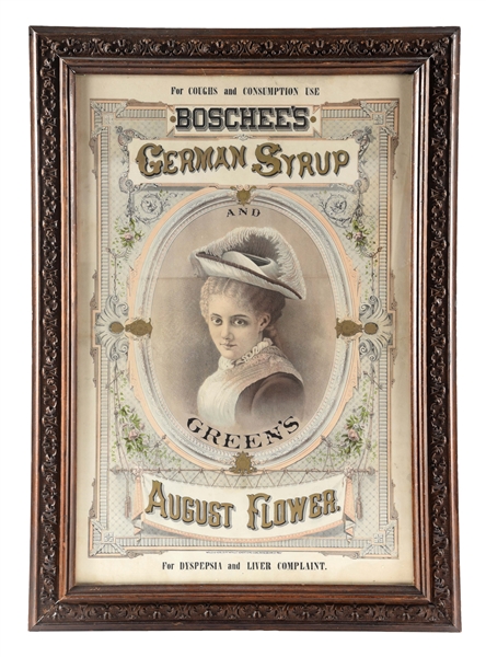 EARLY PAPER LITHOGRAPH FOR BOSCHEES GERMAN SYRUP.