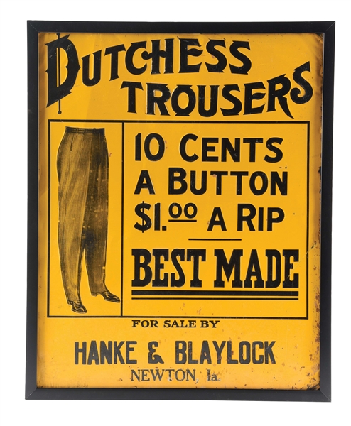 DUTCHESS TROUSERS EMBOSSED TIN.