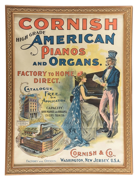 CORNISH AMERICAN PIANOS ADVERTISEMENT.