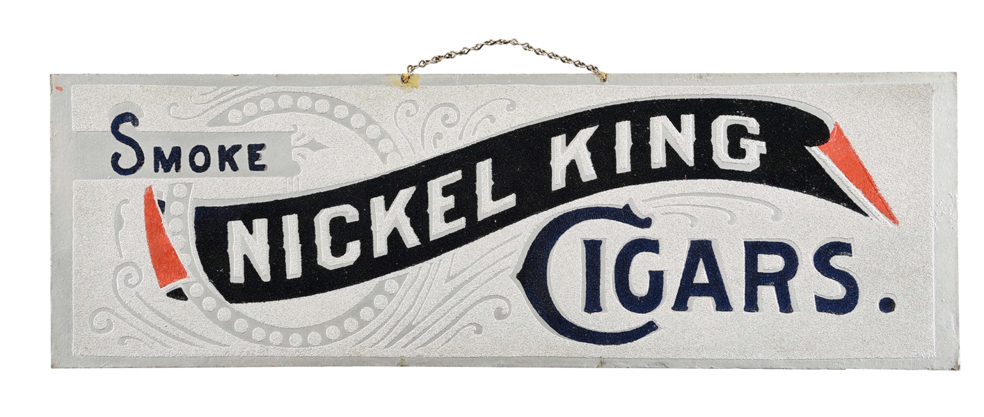 NICKEL KING CIGARS CHAIN HANGER.