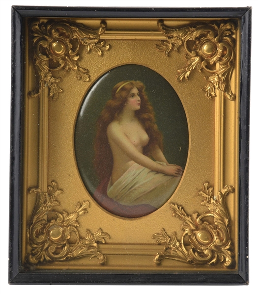 FRAMED CELLULOID PRETTY GIRL IMAGE.