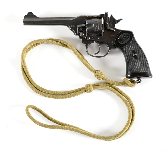 (C) WEBLEY MK IV DOUBLE ACTION REVOLVER WITH BRITISH WW2 HOLSTER.