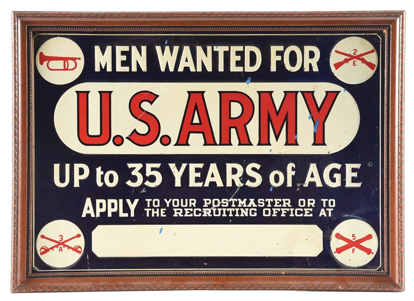 US ARMY EMBOSSED TIN SIGN