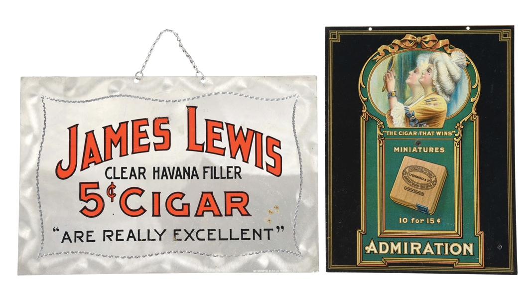 LOT OF 2: CIGAR ADVERTISING SIGN.