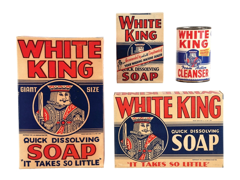 LOT OF 4: WHITE KING SOAP PRODUCTS.