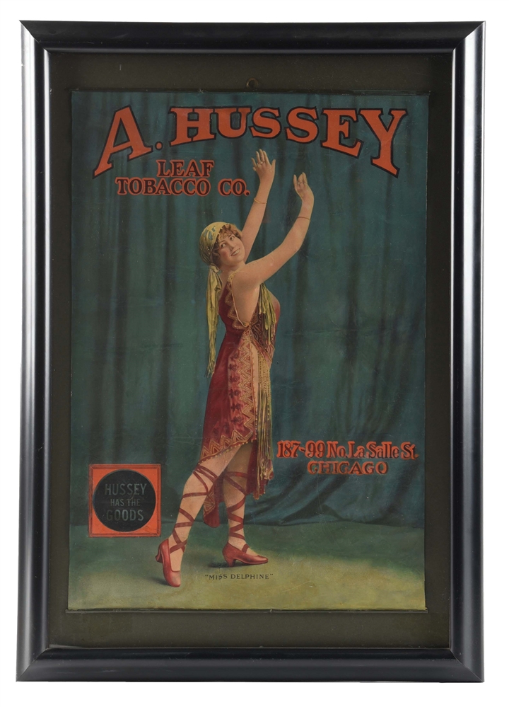 FRAMED A. HUSSEY LEAF TOBACCO AD.