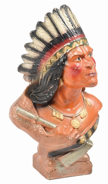 CHALK NATIVE AMERICAN BUST.