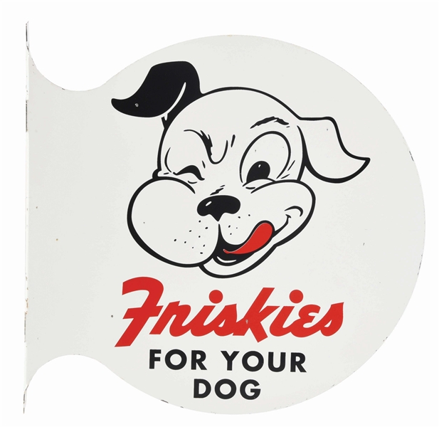 FRISKIES DOG FOOD FLANGE SIGN.