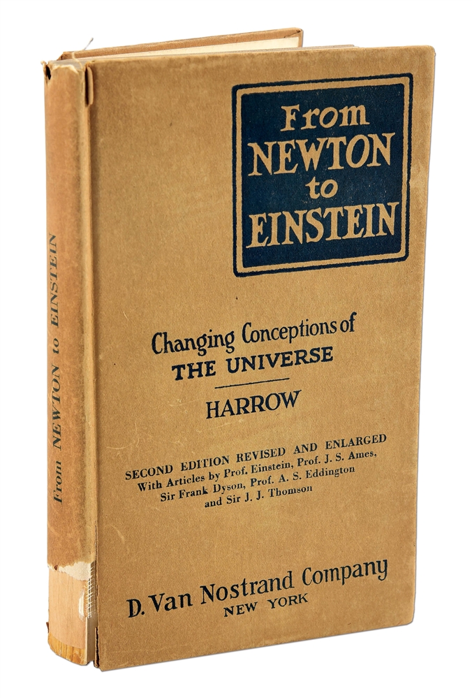 "FROM NEWTON TO EINSTEIN: CHANGING CONCEPTIONS OF THE UNIVERSE" SIGNED BY ALBERT EINSTEIN.