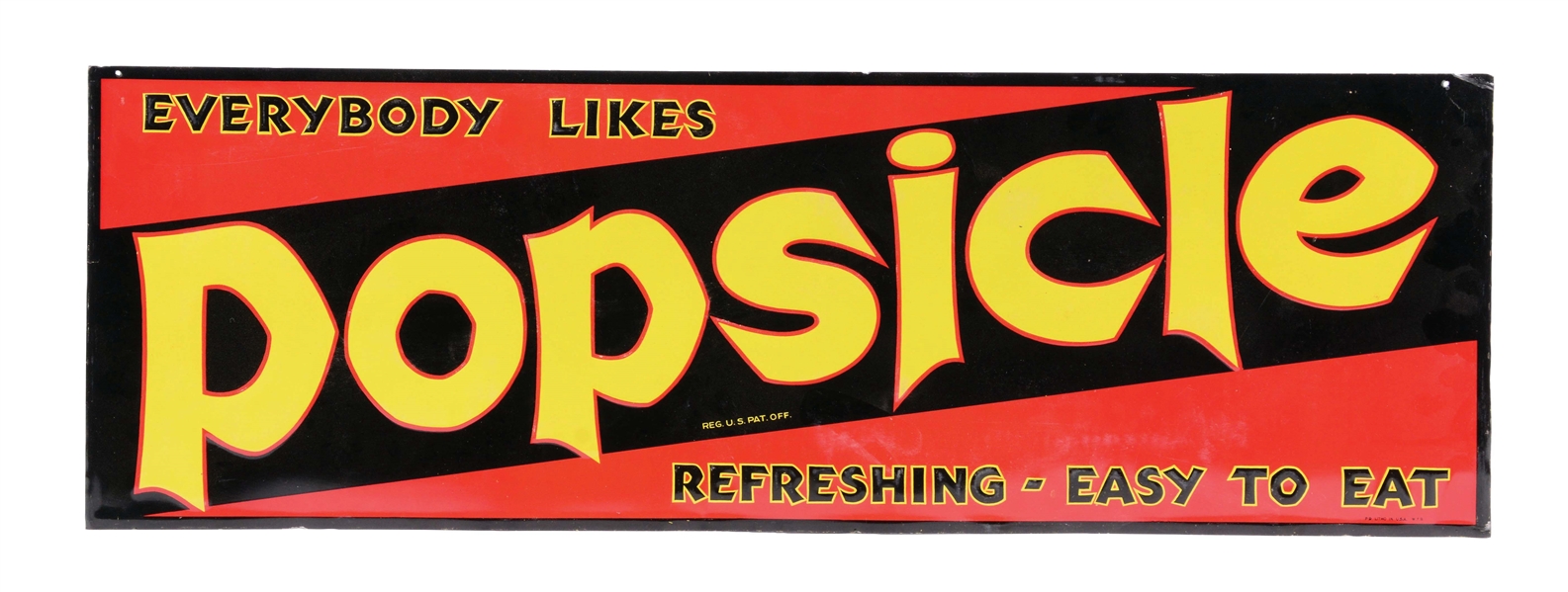 EMBOSSED TIN POPSICLE SIGN.