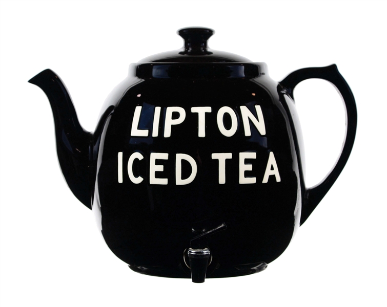 TEA POT SHAPED LIPTON ICED TEA DISPENSER.
