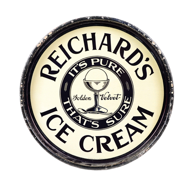 REICHARDS ICE CREAM ADVERTISING TRAY.