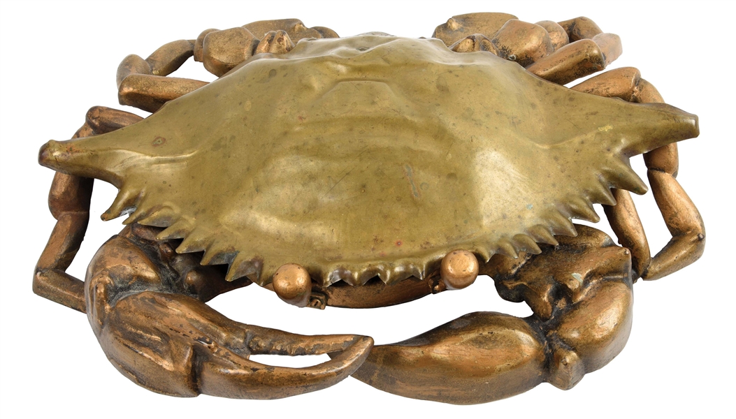 METAL CAST IRON & TIN CRAB SHAPE SPITTOON