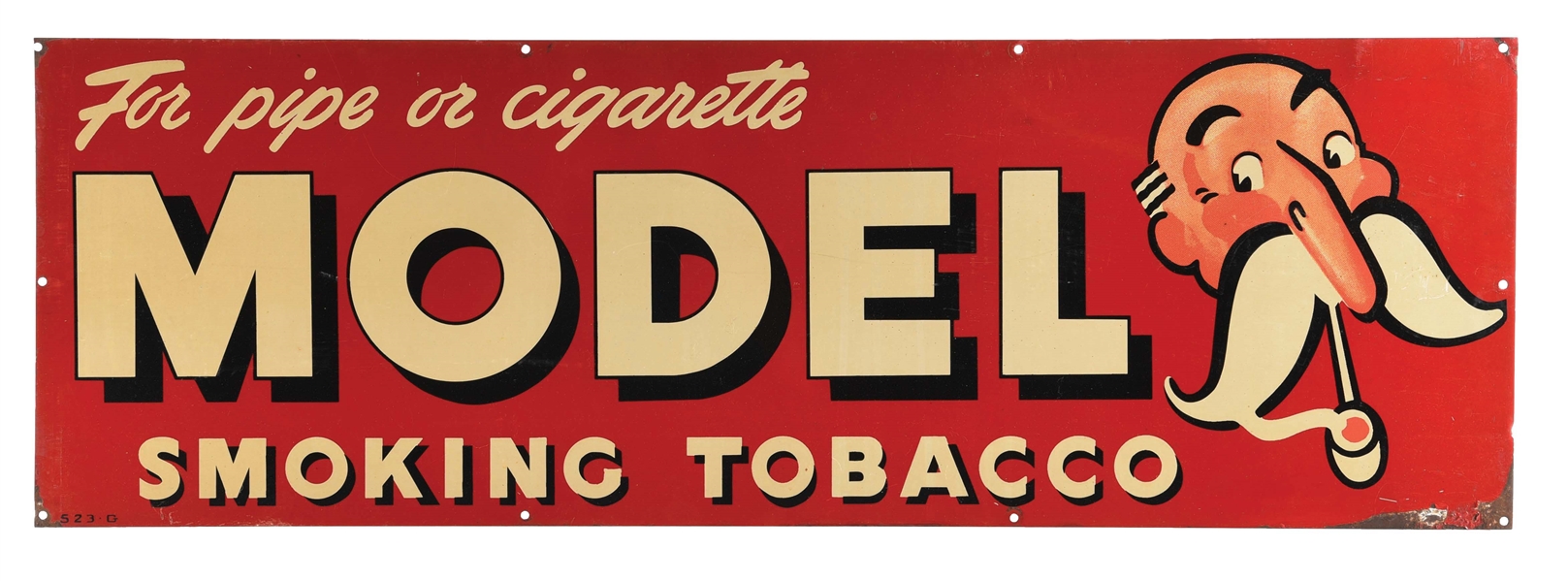 SINGLE SIDED MODEL SMOKING TOBACCO SIGN.