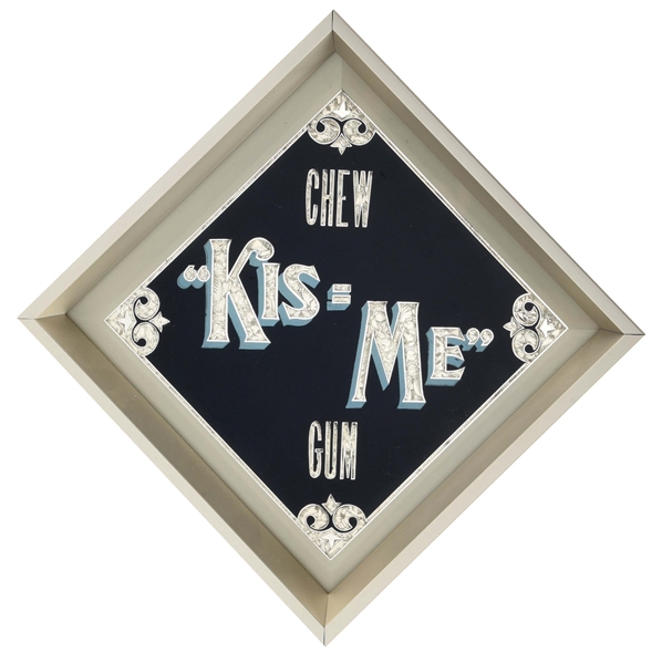 DIAMOND-SHAPED "CHEW KIS-ME GUM" SIGN.