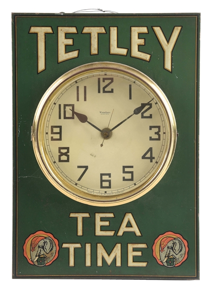 TETLEY TEA TIME CLOCK SIGN.