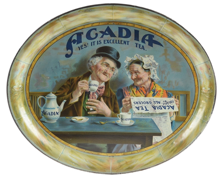 ACADIA TEA ADVERTISING TRAY.