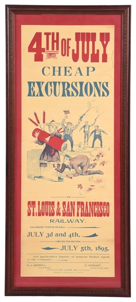 4TH OF JULY RAILWAY ADVERTISING SIGN. 