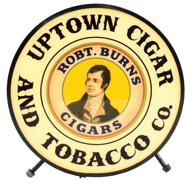 UPTOWN CIGAR AND TOBACCO CO. TABLETOP LIGHT-UP SIGN.