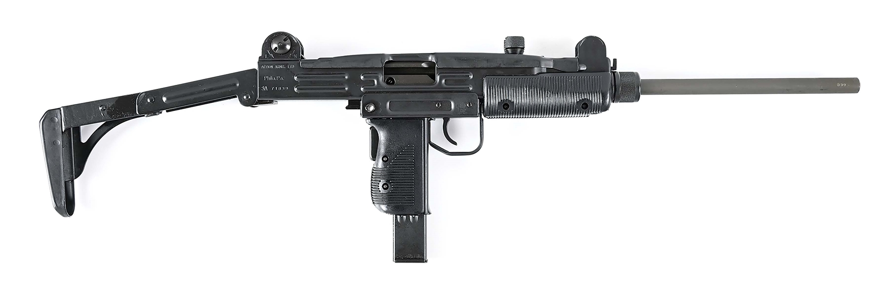 (M) HIGH CONDITION ISRAELI MILITARY INDUSTRIES / ACTION ARMS UZI MODEL B 9MM PARA SEMI-AUTOMATIC RIFLE WITH CASE & ACCESSORIES.
