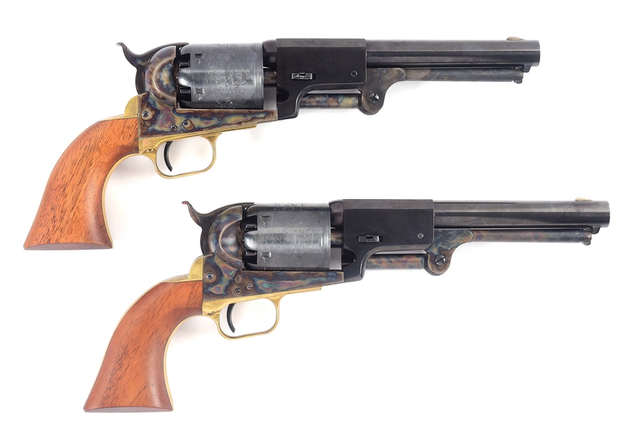 (A) CASED PAIR OF 2ND GENERATION COLT THIRD MODEL DRAGOON REVOLVERS.
