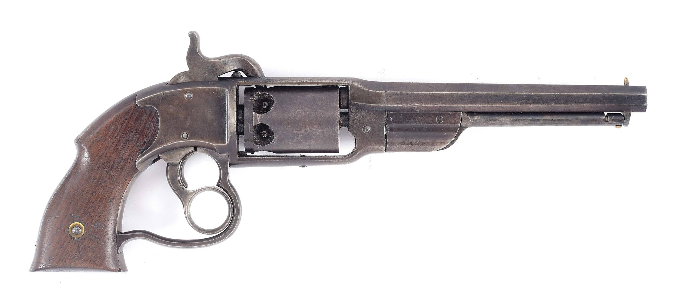 (A) MARTIALLY MARKED SAVAGE 1861 NAVY PERCUSSION REVOLVER.