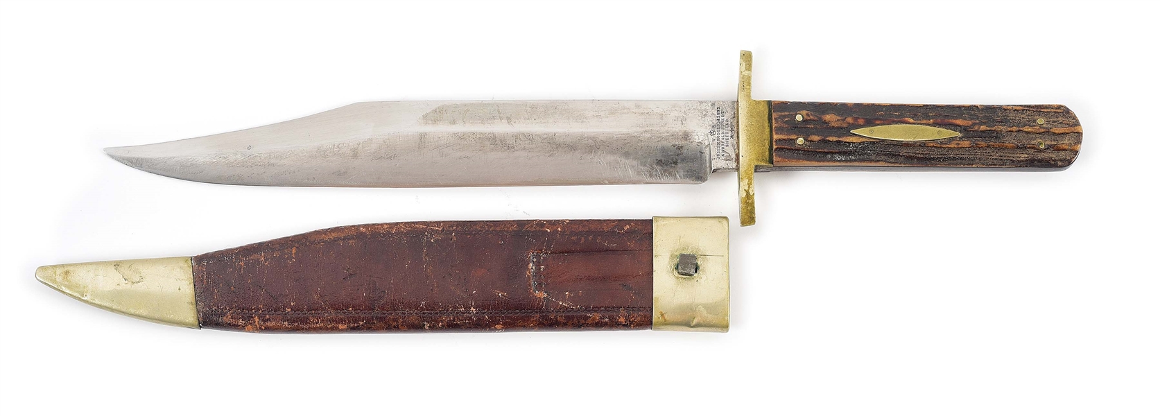 LARGE 19TH CENTURY JOSEPH RODGERS & SONS BOWIE KNIFE.