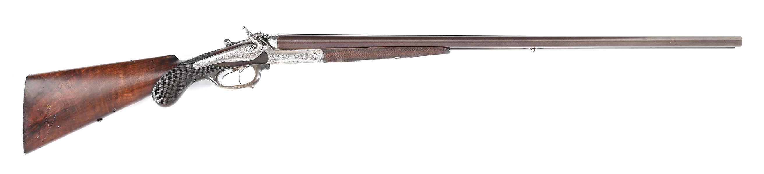 (A) BERGER 16 GAUGE SIDE BY SIDE SHOTGUN.