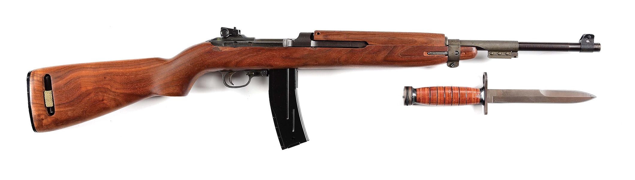 (C) RESTORED INLAND M1 CARBINE WITH BAYONET.