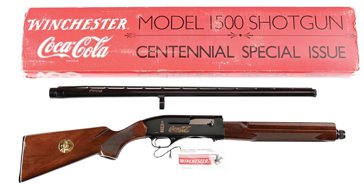 (M) COCA-COLA CENTENNIAL WINCHESTER MODEL 1500 XTR SEMI-AUTOMATIC SHOTGUN WITH BOX.