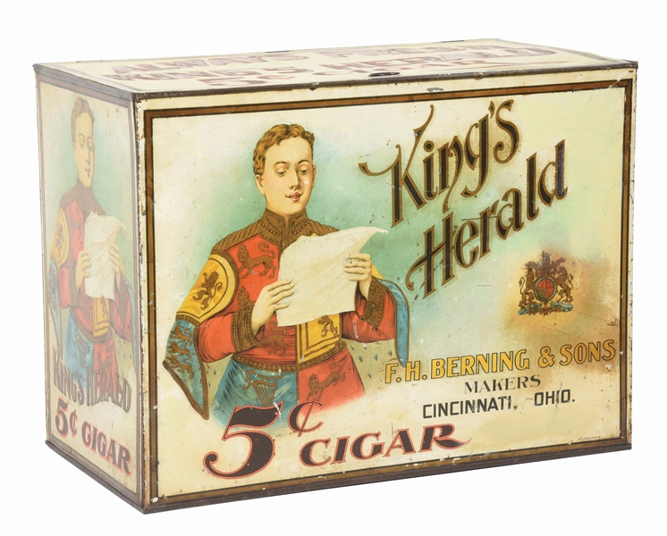 PHENOMENAL KINGS HERALD 5¢ CIGAR TIN.