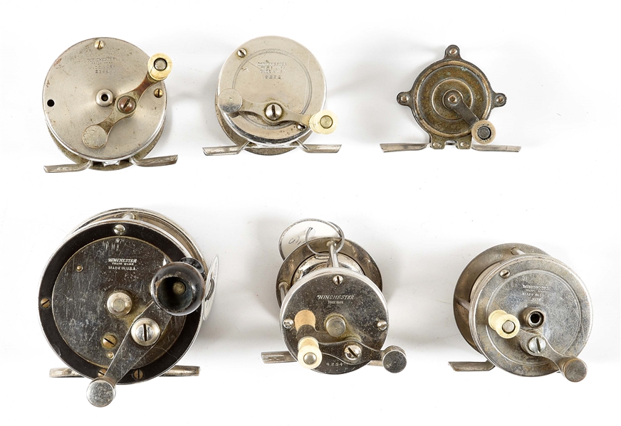 LOT OF 6: WINCHESTER FISHING REELS. 