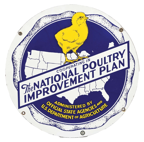 UNIQUE NATIONAL POULTRY IMPROVEMENT PLAN W/ UNITED STATES & CHICK GRAPHIC. 