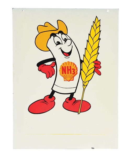 SHELL NH3 TIN SIGN W/ WHEAT GRAPHIC. 