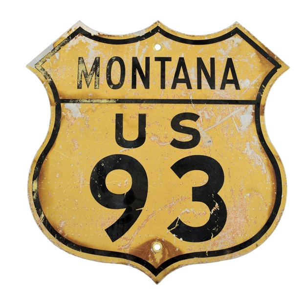 MONTANA U.S. HIGHWAY 93 SHIELD SIGN.