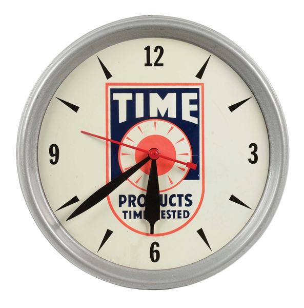 TIME OIL COMPANY PRODUCTS "TIME TESTED" ADVERTISING CLOCK.