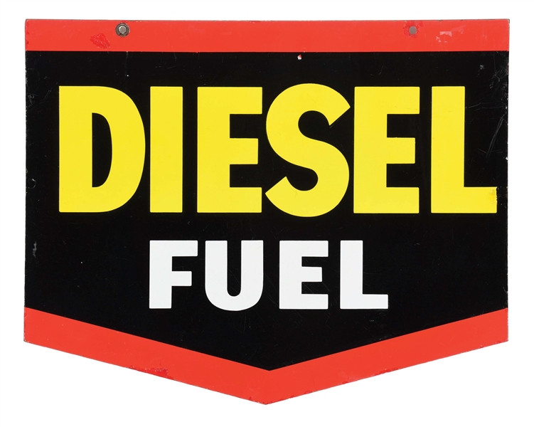 RARE SIGNAL DIESEL FUEL PORCELAIN SERVICE STATION SIGN.