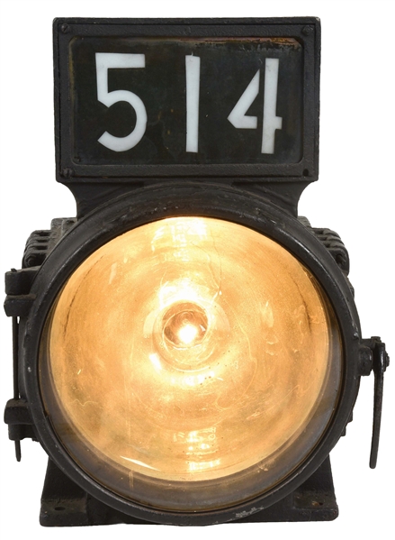 STEAM LOCOMOTIVE HEADLIGHT.