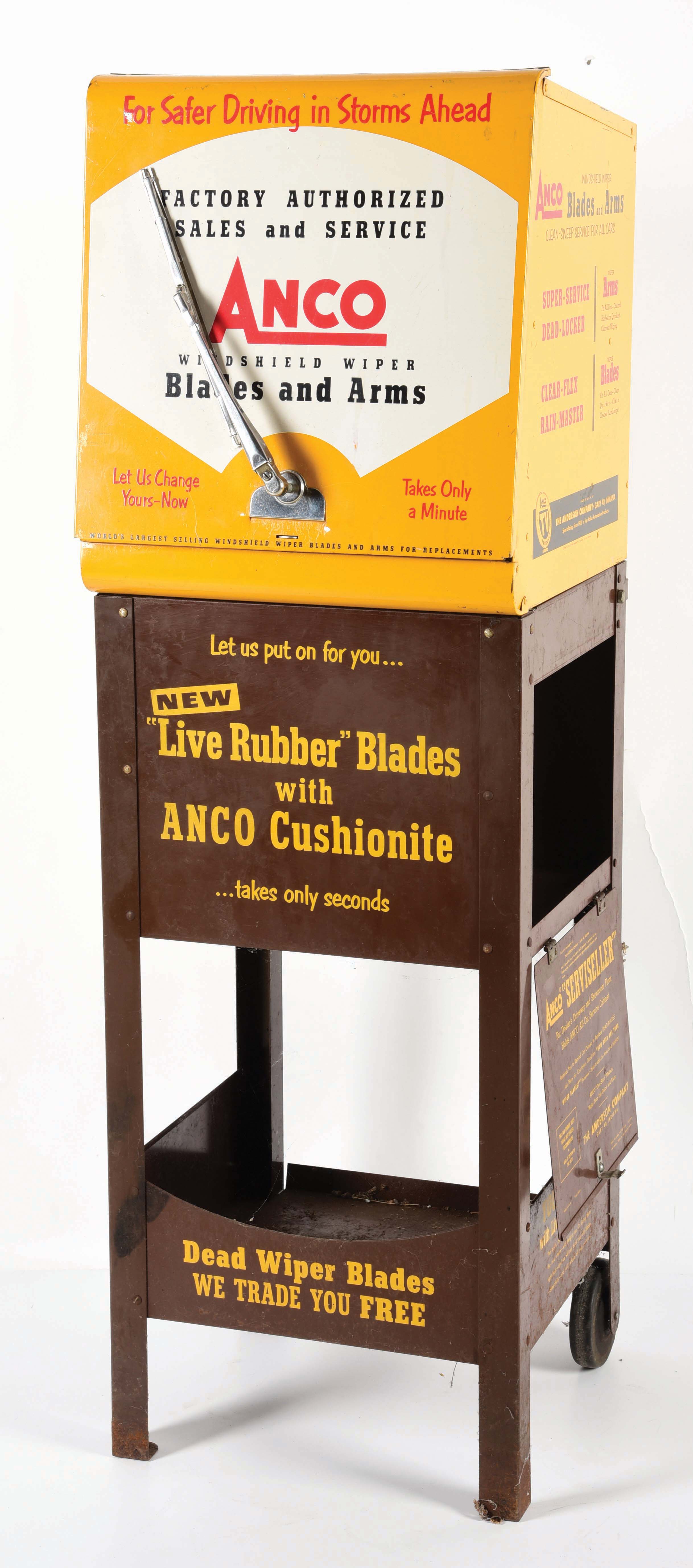 Lot Detail - ANCO WINDSHIELD WIPER BLADES & ARMS SERVICE STATION TIN ...