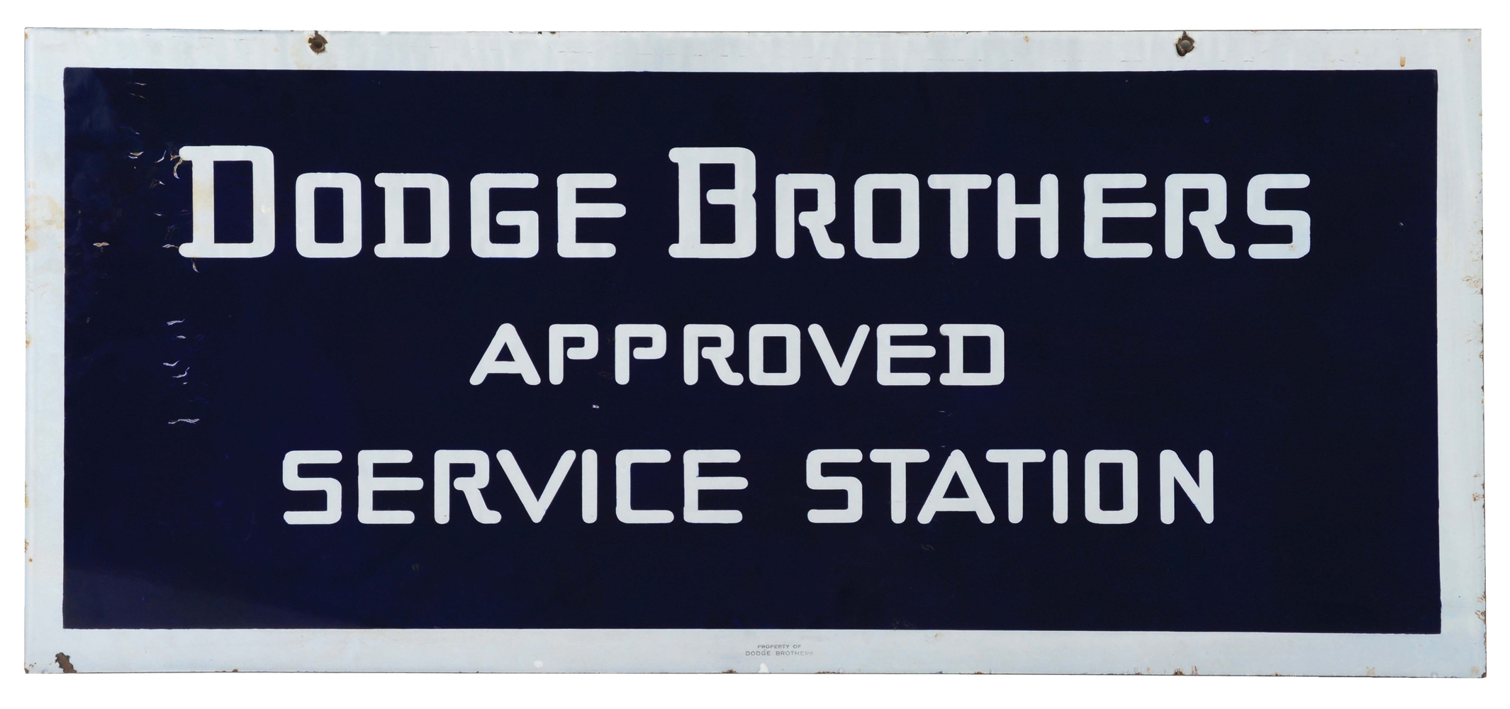 DODGE BROTHERS APPROVED SERVICE PORCELAIN SERVICE STATION SIGN.